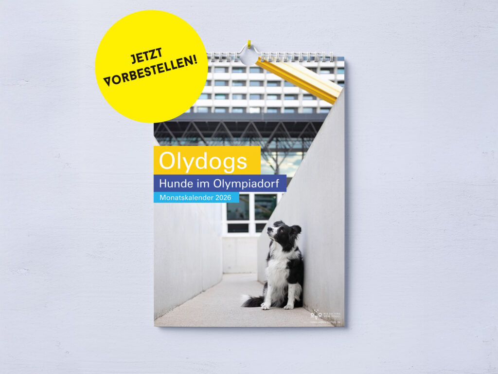 Olydog, Olydogs, Olympiadorf München, Hunde im Dorf, Hundekalender, Hunde im Olypiadorf