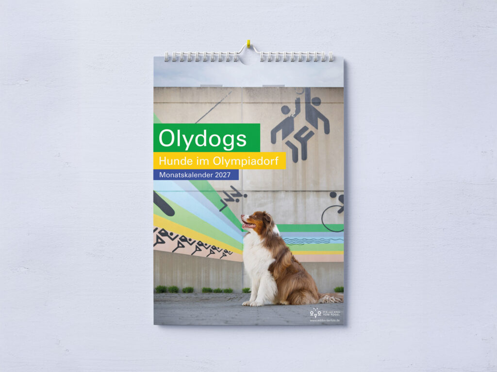 Hundefotokalender 2027 Olympisches Dorf München, Monatskalender